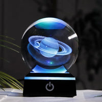 3D Crystal Ball Laser Engraved Planet Crystal Ball Solar System Globe Astronomy Gift  Birthday Gift Glass Sphere Home Decoration
