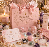 Manifested Lab Mystery Bag with crystals, palo santo, jewelry and gifts