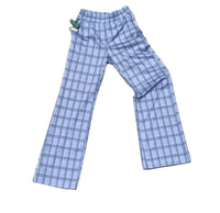 Blue Plaid Flare high-waisted pants set 1/2