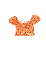 Orange Crop top- printed knit