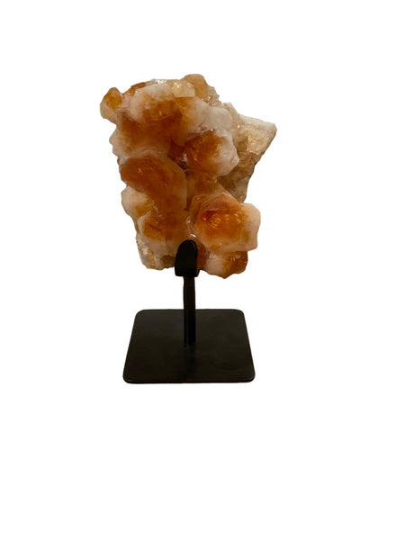 Citrine Crystal Cluster with Metal Base