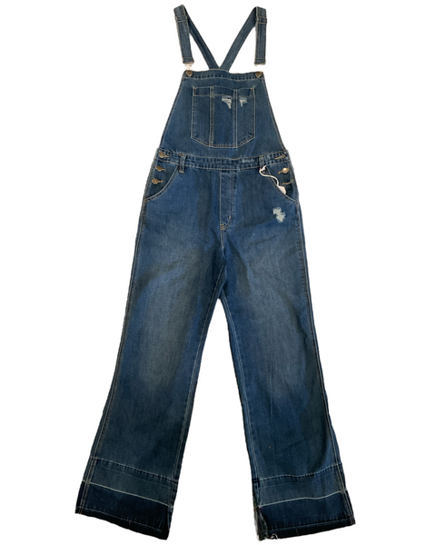 Denim Overalls with bellbottom flared pants