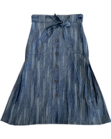 Skirt- Midi length, Indigo Blue