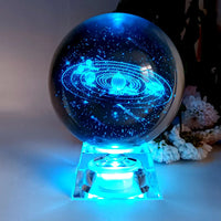 3D Crystal Ball Laser Engraved Planet Crystal Ball Solar System Globe Astronomy Gift  Birthday Gift Glass Sphere Home Decoration