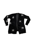 Starry black fuzzy cardigan