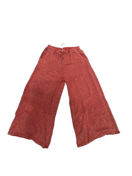 Rust washed cropped pants